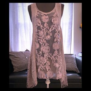 Lavender Sheer lacy Tunic